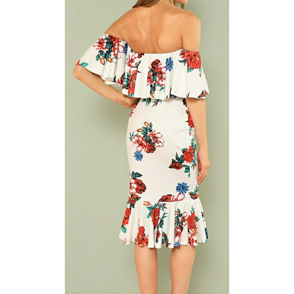 ⬇️VIVA | Off Shoulder Floral Dress - Picture 2 of 5